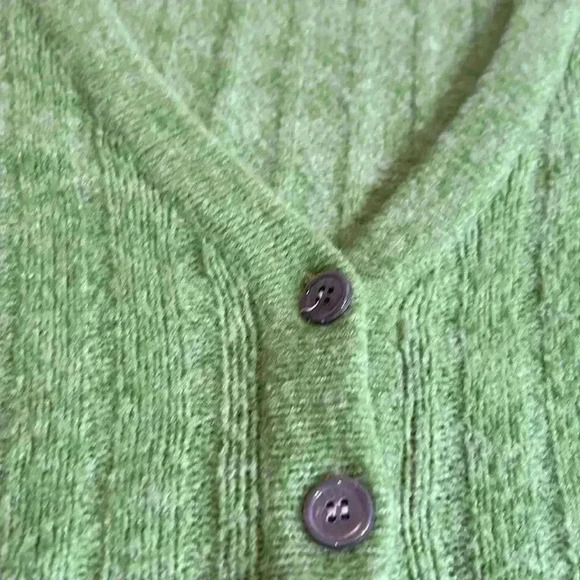 🧨Ca Va de Soi Wool Blend Green Cardigan Sweater SZ L - Picture 8 of 11
